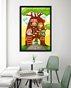 Detský plagát Zvieratká na strome